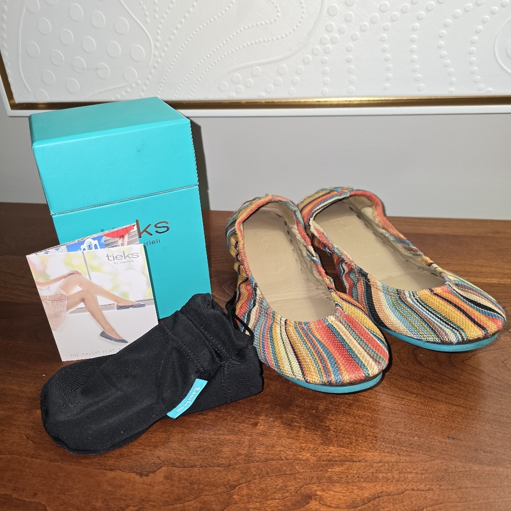 Tieks Women's Sunset Stripe Foldable Ballet Flats